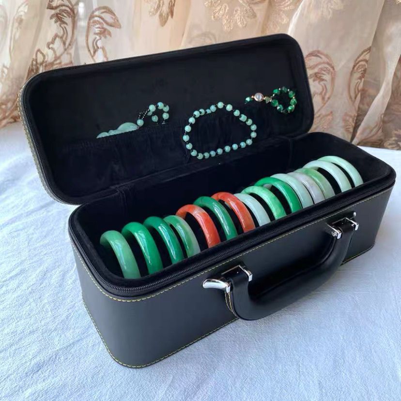 Brazalete caja de almacenamiento 15 dígitos brazalete caja de joyería jade jade caja de oro y plata caja de exhibición caja de joyería portátil caja doméstica