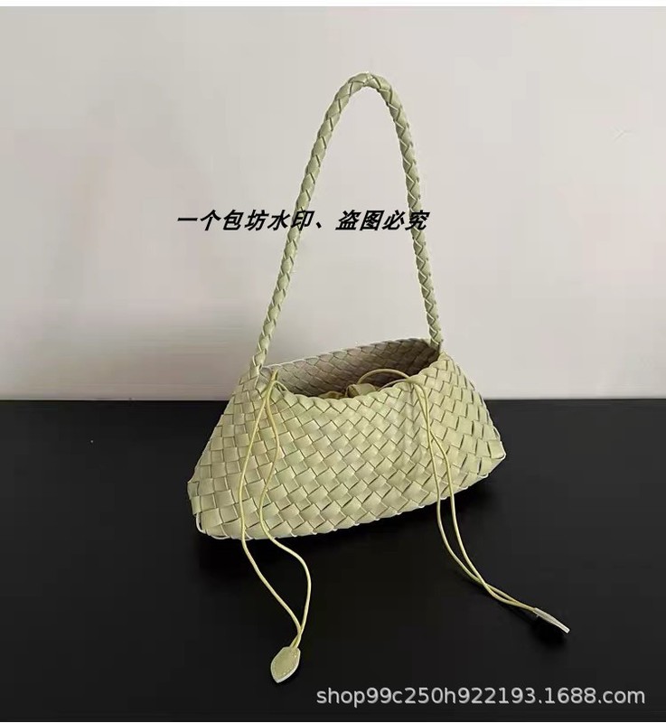 本革手織りバッグ、爽やかなカラーブロックセーリングバッグ、脇バッグ、ハンドバッグ、ショルダーバッグ、レディースマザーバッグ|undefined