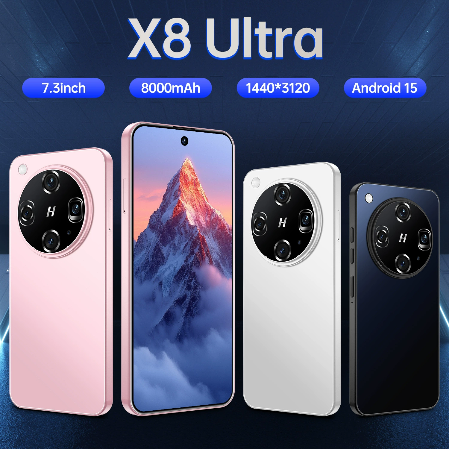 M15 Ultra: новый популярный 4G телефон на Android 14, 7.3" экран с отверстием, восьмиядерный, 16+1 ГБ памяти