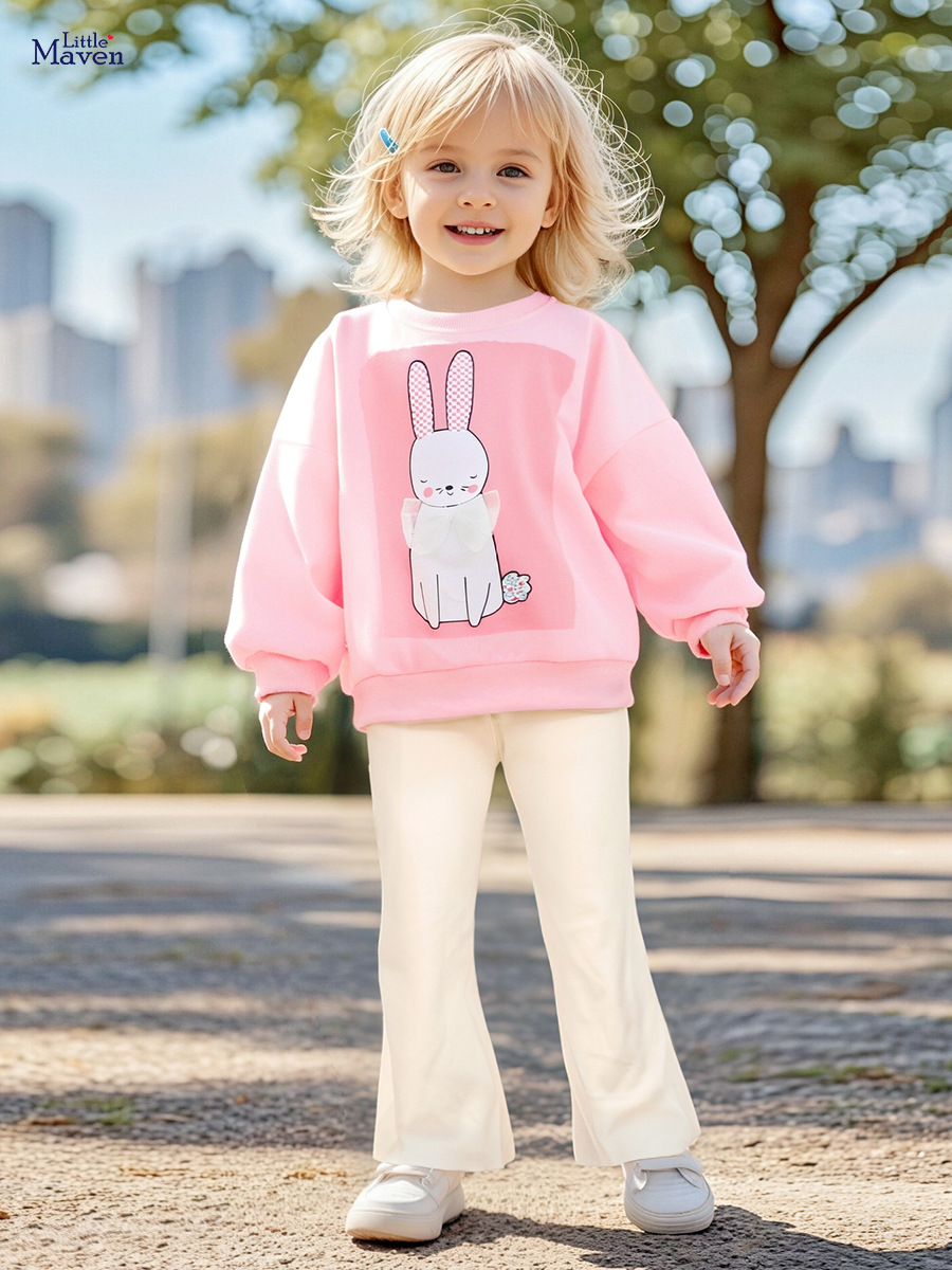 Little maven otoño lindo traje de niña estilo europeo y americano niño pequeño traje de dos piezas de fábrica ropa para niños al por mayor