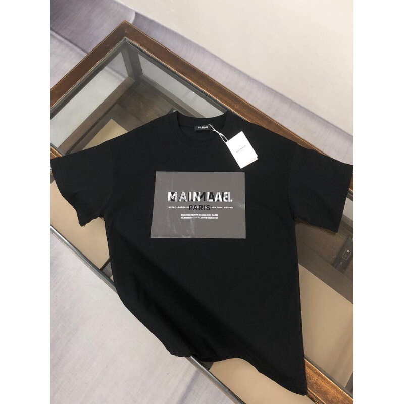 Balmain Balmain Spring and Summer New Casual Short-Sleeved T-Shirt with Letter Logo Print on the Chest for Men, Breathable Base Layer Shirt
