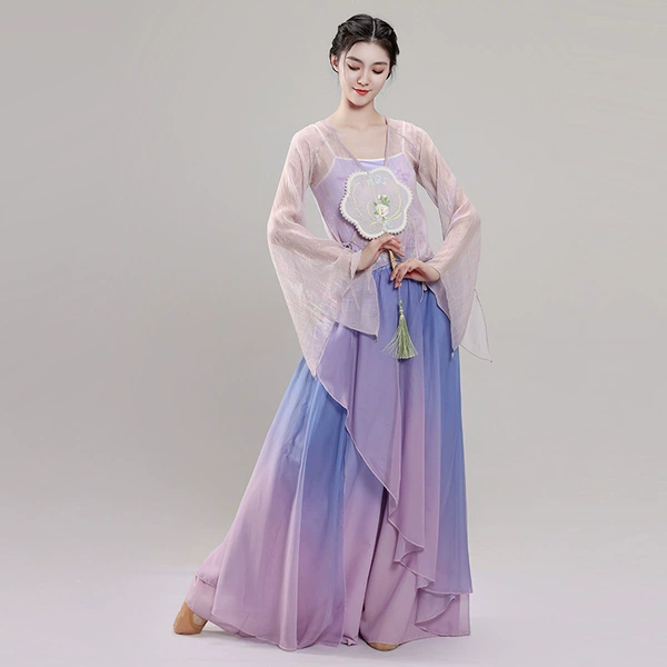 Smoke purple gauze+pants skirt (send white camisole)