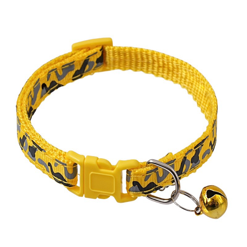 1.0 Collar de tela collar de campana de camuflaje collar de gato collar de perro gran cantidad de collar de fábrica de venta directa