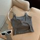 Beautiful Back Pure Desire Backless Camisole Vest Women's Summer Outer Wear with Chest Pad Bra One-piece Unique Exquisite Short Top
