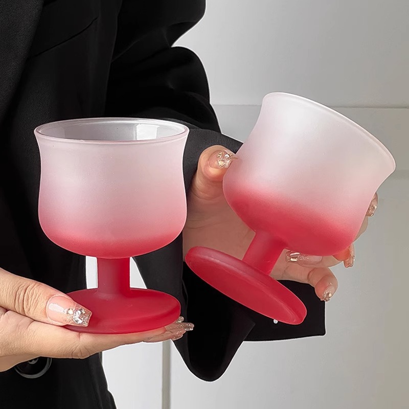 하이 엔드 반투명 파우더 짧은 유리 컵 인 드링크 컵 샴페인 컵 리큐어 컵 와인 컵 주스 컵