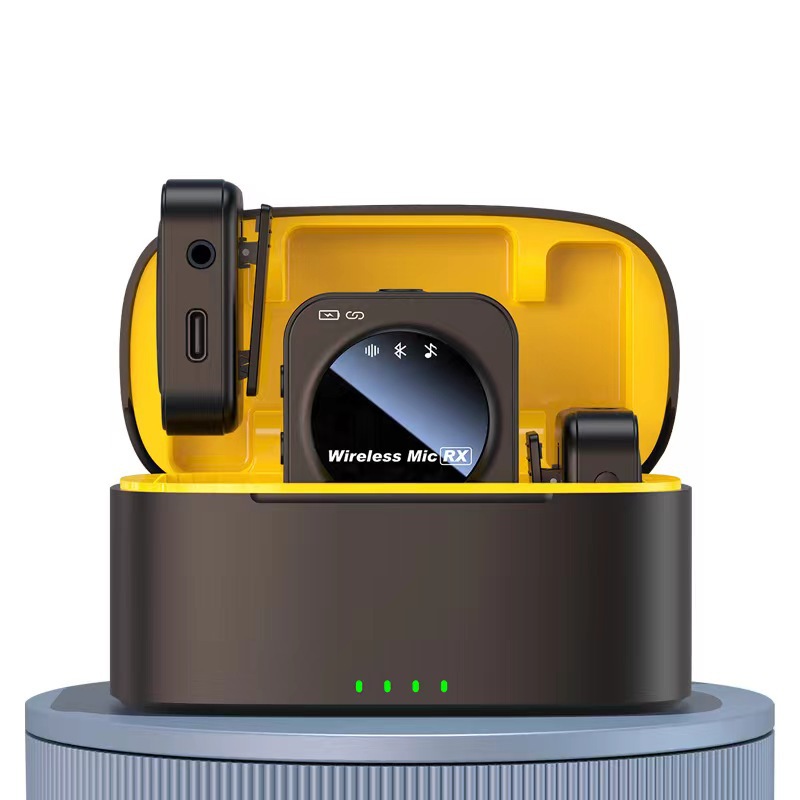 2024 New Private Brand Magnetic Round Wireless Lavalier Microphone Live Mini Microphone Smart Noise Reduction