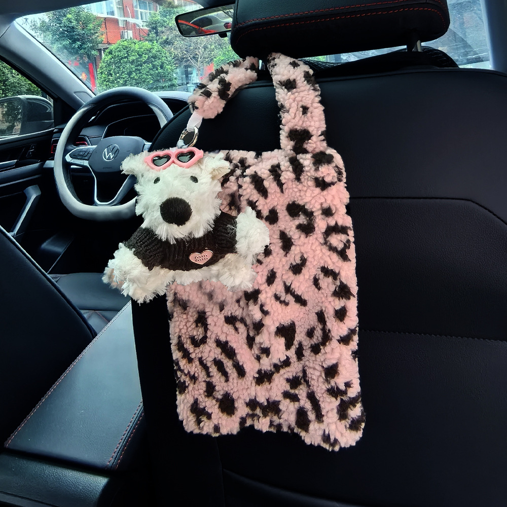 Nuevo West Highlands coche toalla bolsa colgante caja de extracción de papel asiento de almacenamiento de toalla bolsa colgante muñeca mujer