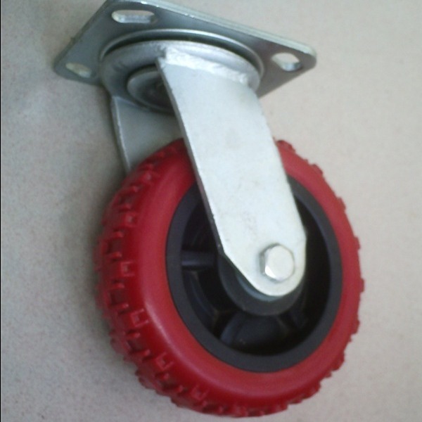 4寸5寸6寸8寸黑芯红皮PVC风火万向脚轮 PVC风火定向轮 风火万向轮