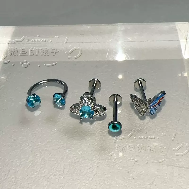 Дьявольские дети продают синее небо линг Nails, пьющие губы, пирсинг, ювелирные изделия пирсинг лица, лоб, уши ногти