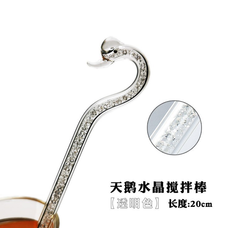 Cisne varilla de agitación de alta temperatura resistente a la varilla de vidrio café leche en polvo cóctel regalo para novia Día de San Valentín ventas directas de la fábrica