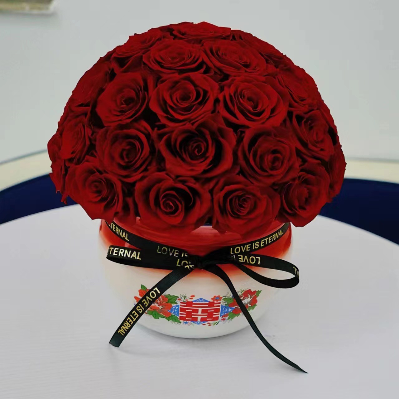 Flor inmortal rosa estilo nacional cabeza de hongos abrazar barril ramo caja de regalo para el día de San Valentín para mamá novia regalos creativos