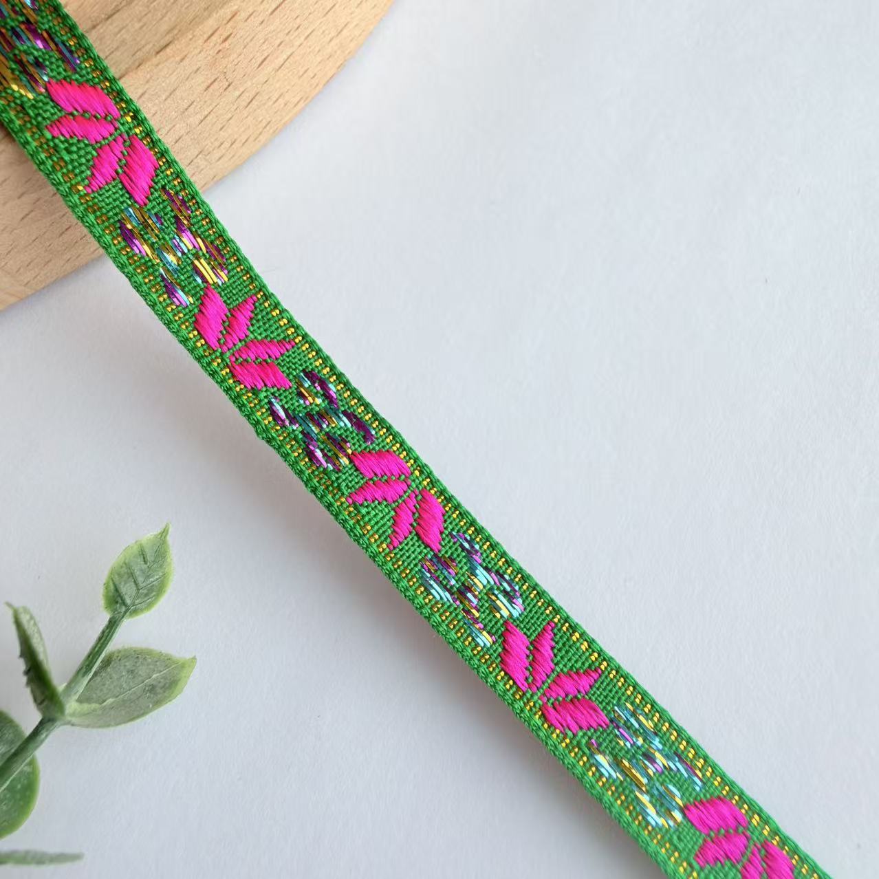 Cinta Jacquard de Estilo Étnico de 1 cm, Nylon, Decorativa, para Ropa y Manualidades image 21