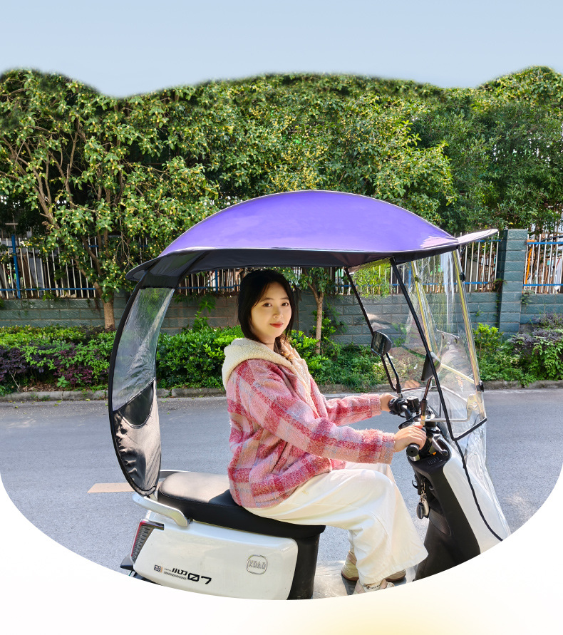 New Electric Vehicle Canopy Sunshade Umbrella Widened Sun Protection Thickened Rain Shelter Windproof Rain Cover