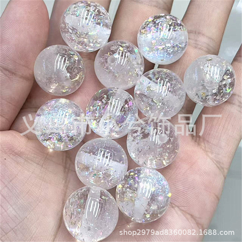 16mm光变彩虹欧箔通孔珠手机链串珠笔钥匙扣包链diy手工饰品配件|undefined