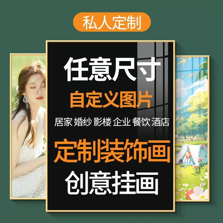 挂画尺寸来图钉制个性化海报壁画照片写真私人沙发背景墙装饰画