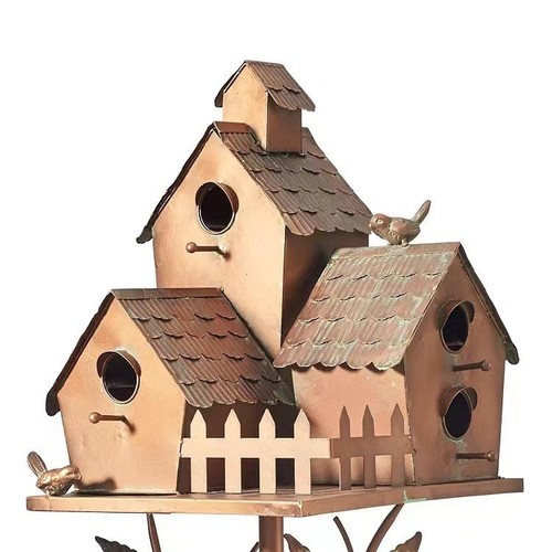 Cross-border new metal art with pole bird house bracket courtyard outdoor bird house garden decorative bracket ornaments
