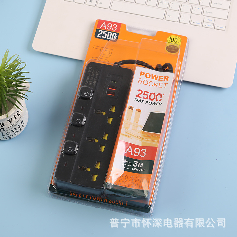 2USB + 1Type-c enchufe de paquete de alta frecuencia Arabia Saudita estándar británico estándar europeo estándar americano 110V a prueba de descargas eléctricas para niños