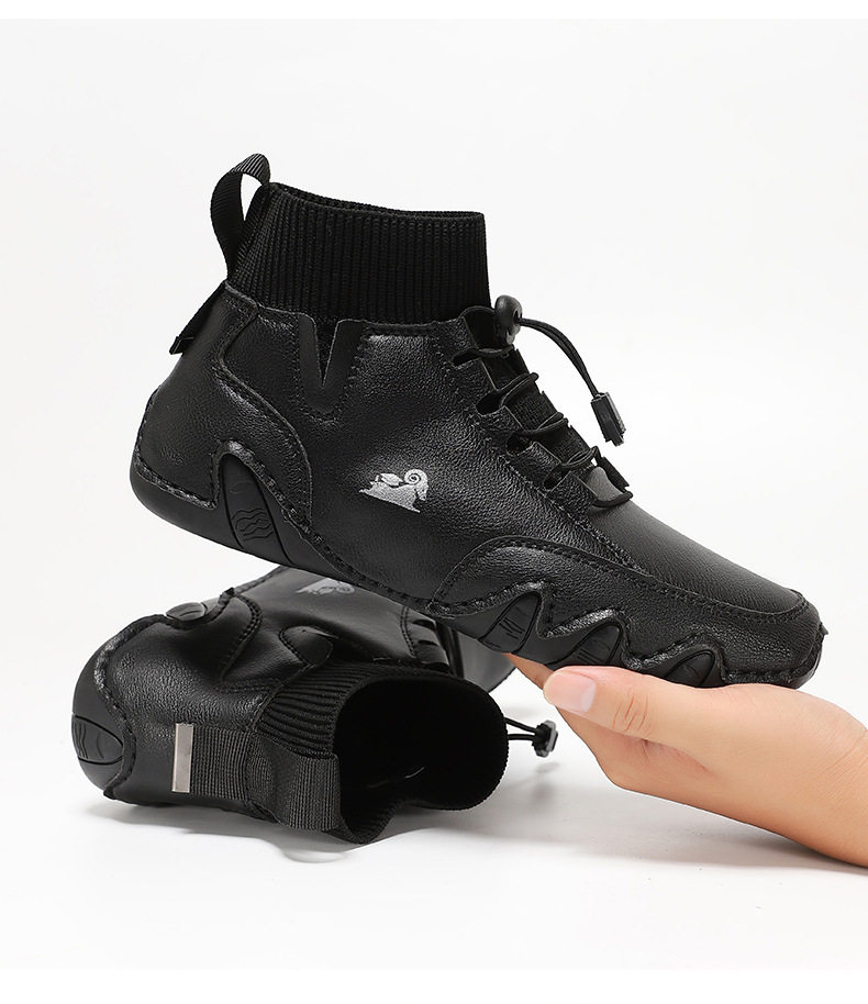 Bốt Martin cổ vừa unisex kiểu dây thun, đế bằng, form rộng — C8005 kaki, C8005 màu xám, C8005 màu đen, C8005M kaki lót nhung chi tiết 32