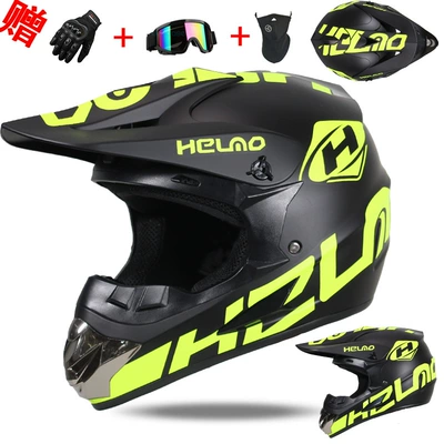 Motorcycle Safety Supplies — Off-Road Helmet for Men and - green-h-s