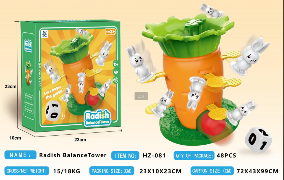 Juegos de mesa multijugador transfronterizos Mahjong interactivo padre-hijo juguetes infantiles jardín de infantes rabanos torre de equilibrio juguetes