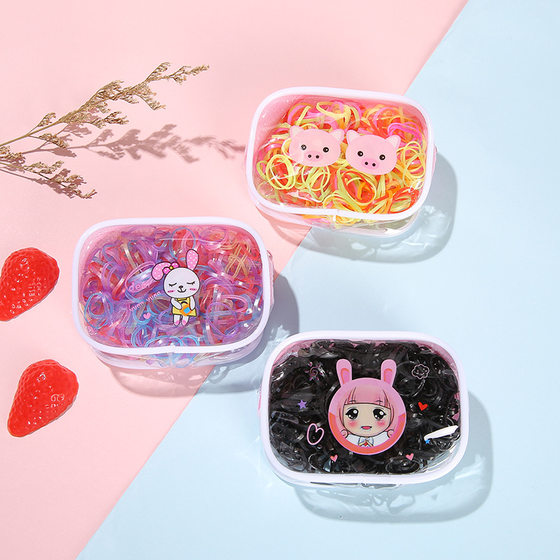New Cartoon Wallet packaging hair band disposable black high elastic rubber band children's color hair tie rubber band