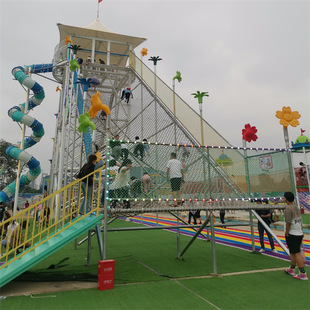 Popular Skywalk Amusement Equipment in Scenic Spots, Parent-Child Amusement Projects in Power-Free Parks, Climbing Nets to Reach the Peak