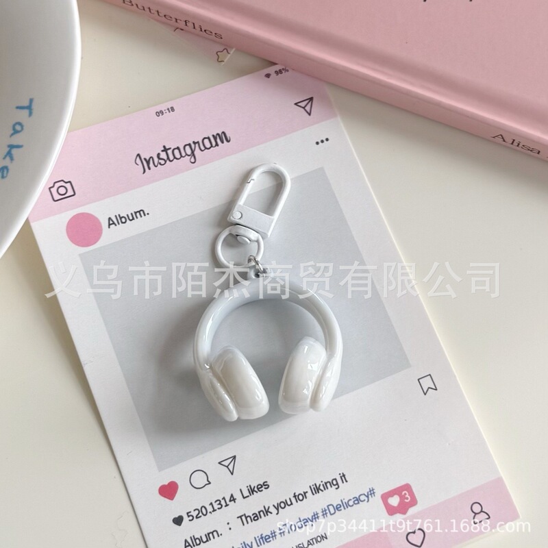新しい ins 甘くてクールなヘッドフォンキーホルダーペンダントクリエイティブカラフルなヘッドフォンペンダントバッグペンダント親友ギフト|undefined