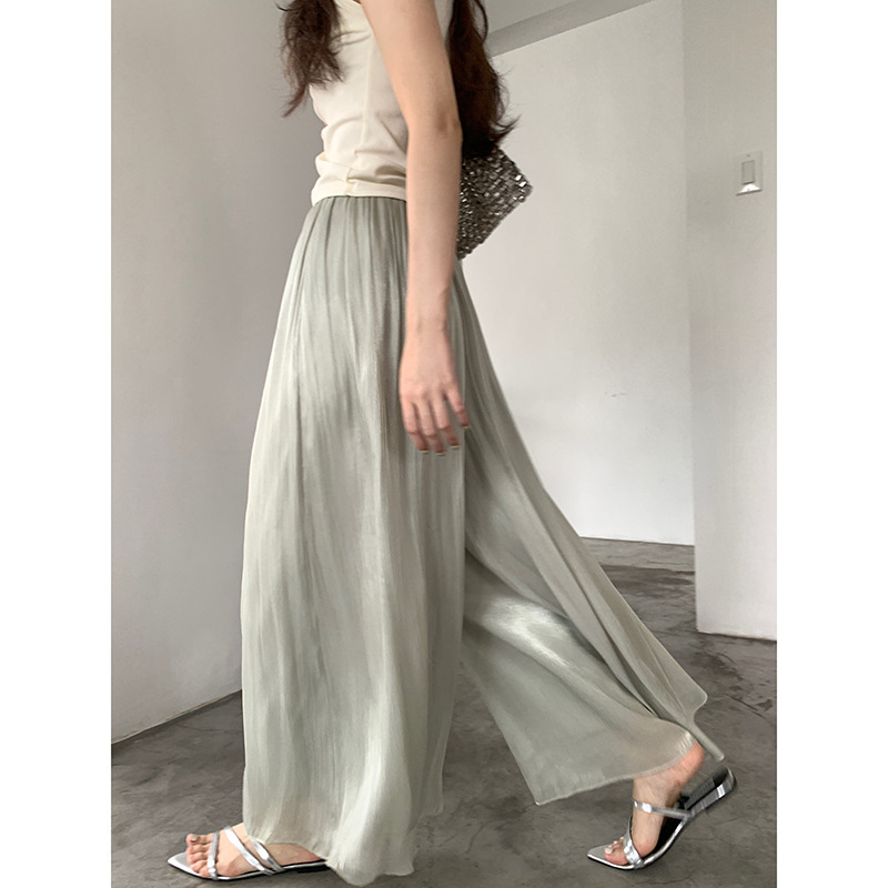 [Lreaming Breeze] Ge Ming High-Waisted Lazy Wide-Leg Gauze Pants Women's Summer New Casual Pants X5538F