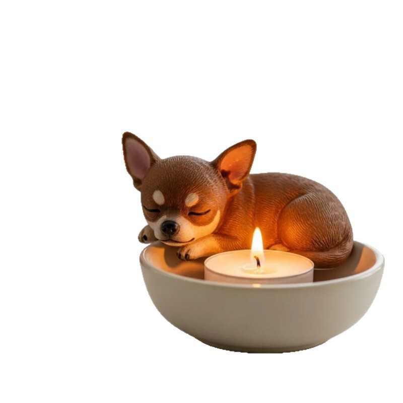 跨境新品Puppy Tea Light Holder 小狗烛台摆件树脂摆件工艺品|undefined