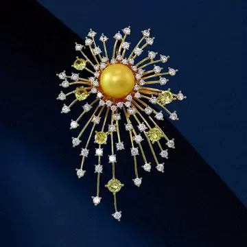 2024 fireworks brooch high-end female inlaid zircon corsage high-end sense versatile suit accessories New Year gift - ShopShipShake