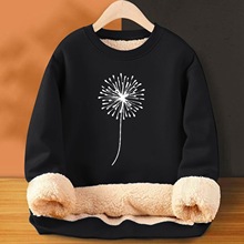 圆领卫衣男加绒加厚保暖宽松学生带帽男士套头潮牌ins羊羔绒外套