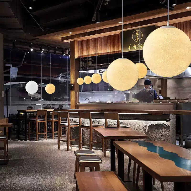 Moon, creative spherical ceiling lamp for living room, internet celebrity