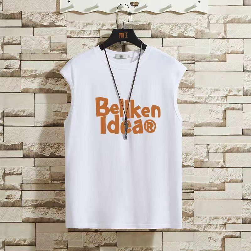 Korean Style Ins Summer Vest Men's plus size Loose All-match Sweatshirt Fashionable Men's Waistcoat Sleeveless T-shirt Handsome Top