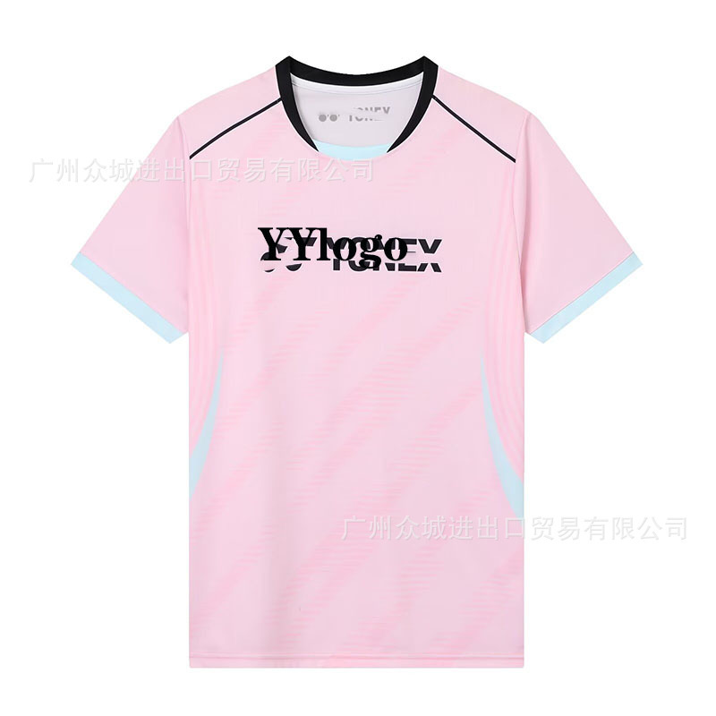 夏の新型YYバドミントン服子供スポーツウェア競技男女同型半袖上着通気速乾トレーニング服|undefined