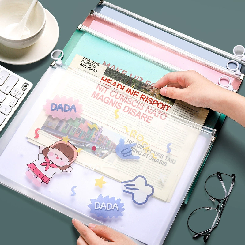 Plastic storage bag, waterproof cartoon cute stationery