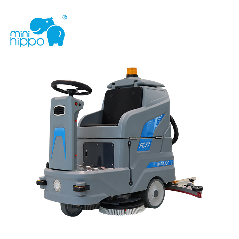 Little Hippo Industrial Floor Scrubber Ride-On Cleaning Equipment High-Pressure Water Gun Suction and Mopping All-In-One Machine Commercial Floor Cleaning Vehicle