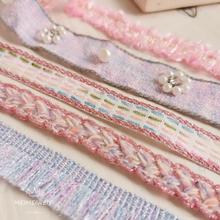 毛线编织钉珠花边辅料珍珠领子袖口布料流苏边毛呢料衣服装饰配件