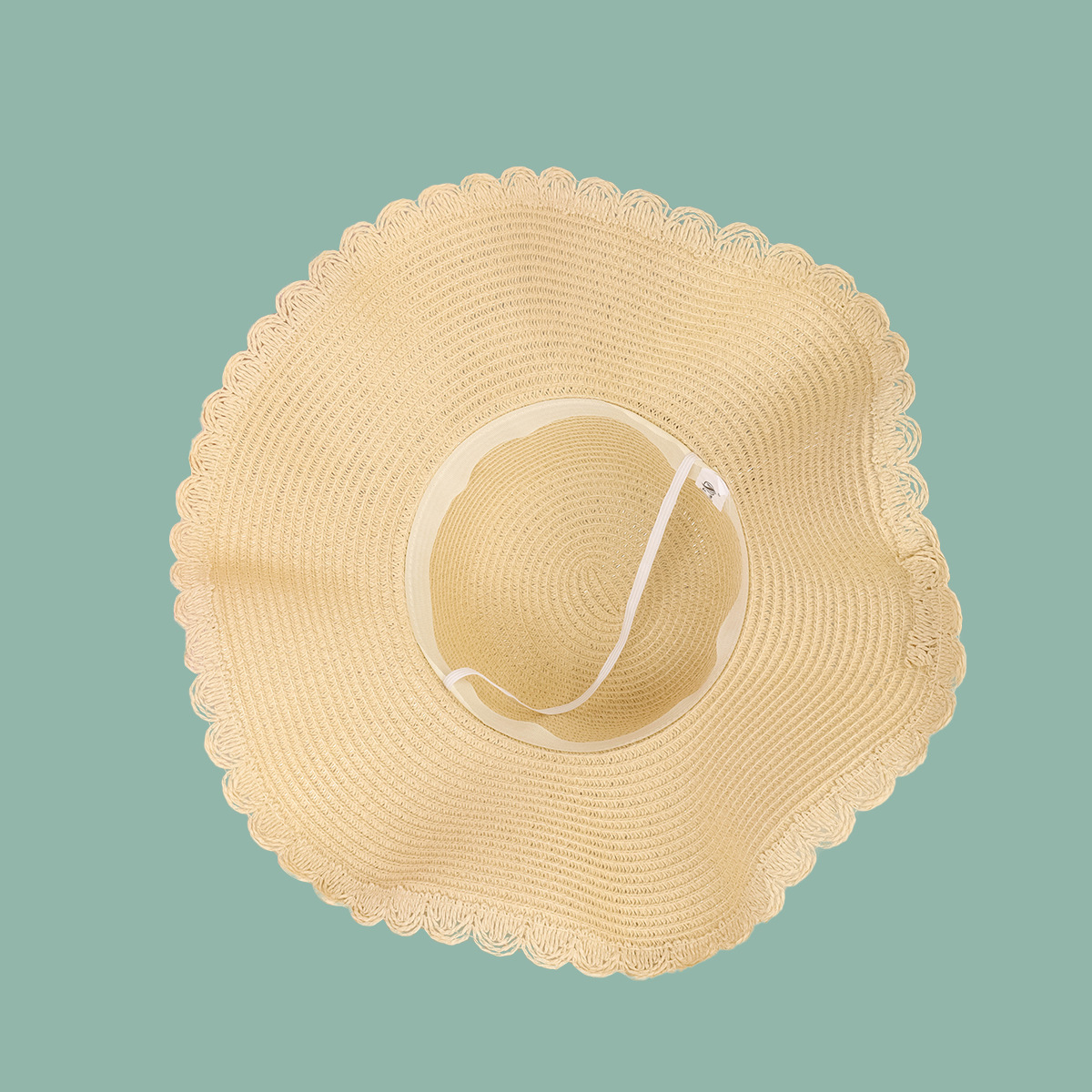 Korean Fashion Bowknot Wave Side Shade Straw Hat display picture 7