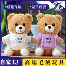 定制小熊玩偶公仔毛绒玩具娃娃泰迪熊毕业校徽印logo纪念生日礼物
