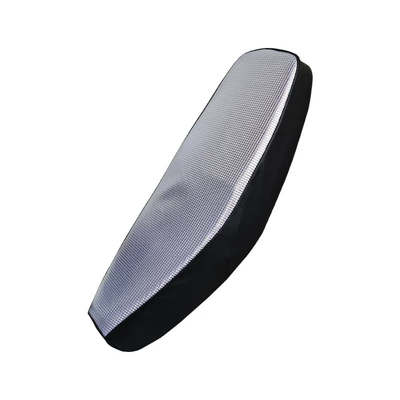 Neutral Haojue 110 Curved Beam Motorcycle Sun Protection Seat Cushion Cover Xiyang Suzuki Waterproof Leather Thickeneded Seat Cover (Motorcycle cushion) - curved-beam-truck-silver-diamond-pattern