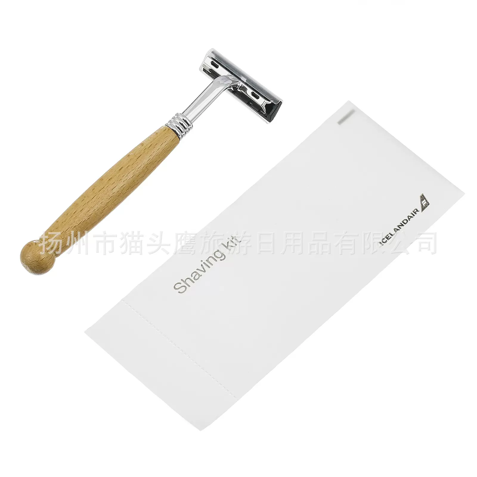民宿可降解环保竹柄木柄双层不锈钢刀片手动剃须刀非一次性刮胡刀