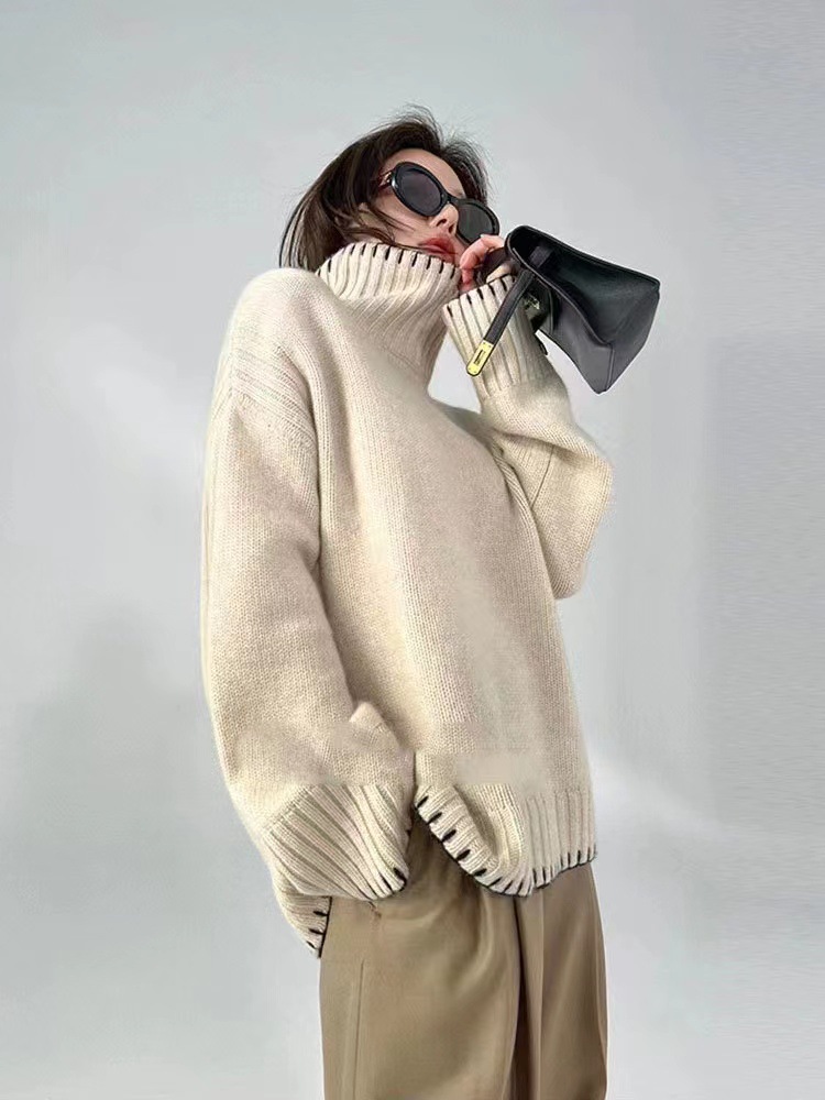 Pullover Thickened Sweater Fashion Lazy Style Wool Knitted Base Shirt