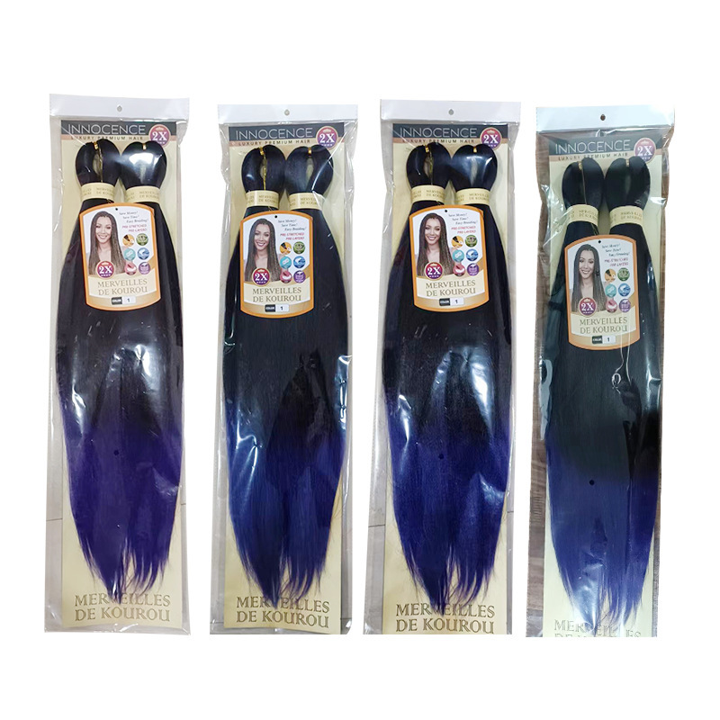 Trenzas grandes Ez, paquete de dos, flequillo exótico y moderno, cabello rizado de estilo exótico, peluca con flequillo completo