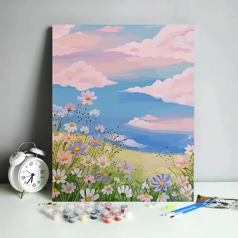 デジタル油絵 diy 手描き風景花宮崎駿手描き装飾絵画工場卸売油絵|undefined