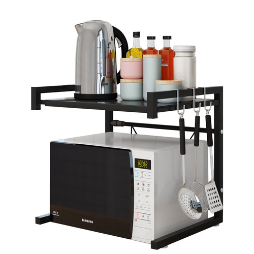 Expandable microwave oven shelf oven storage rack floor multi-layer space-saving stove top shelf kitchen rack