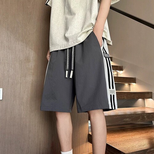 Ice silk quick-drying five-quarter pants summer casual shorts men's summer thin loose beach pants men's sports