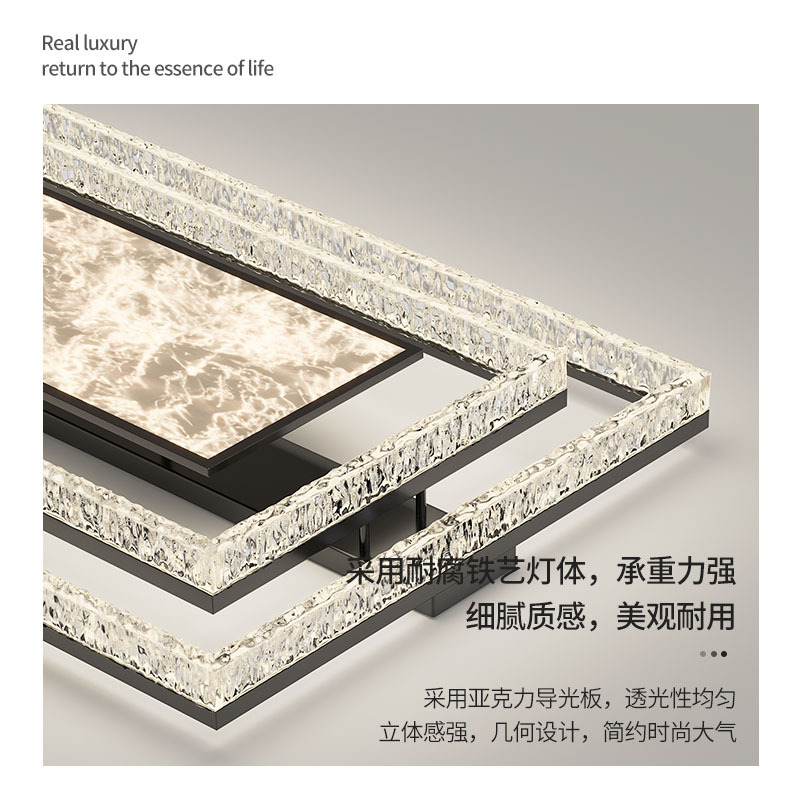 Diseñador italiano de alta gama lámpara de techo de sala de estar nube niebla luz de lujo lámpara principal de cristal paquete de casa completa Zhongshan 440L