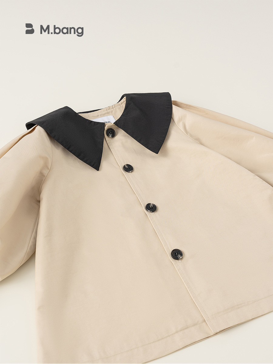 Yoobao ropa infantil niñas abrigo de abrigo de ventilador 2025 otoño nuevo bebé de estilo retrógrado gran abrigo de camisa de solapa