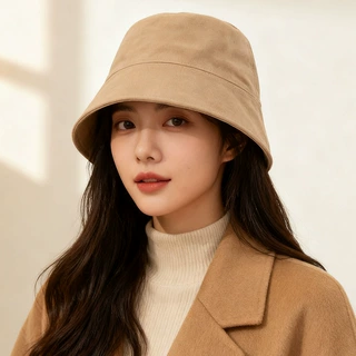 帽子女2025新款秋冬渔夫帽韩系百搭显脸小盆帽麂皮绒遮阳水桶帽男