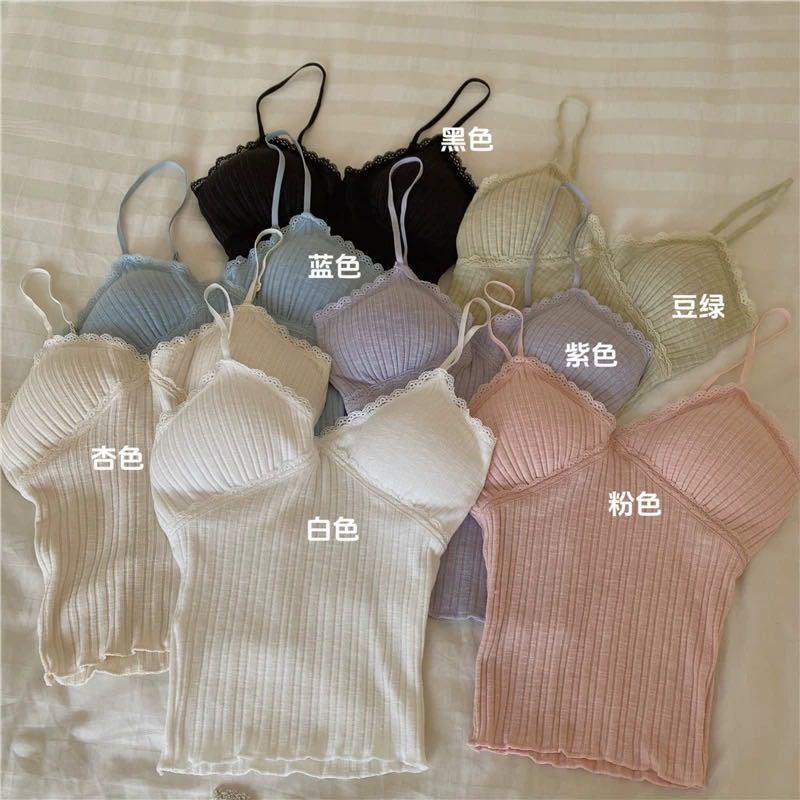 8866 New Cross-Border Style Ribbed Camisole with Lace Trim, Sweet and Spicy Slim-Fit Backless Top for Women, Low-Neck Tube Top for Outerwear 8866 New Cross-Border Style Ribbed Camisole with Lace Trim, Sweet and Spicy Slim-Fit Backless Top for Women, Low-Neck Tube Top for Outerwear